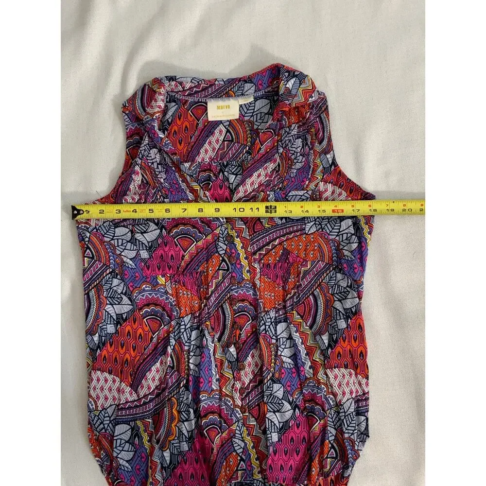 Maeve Whimsical‎ Pintucked Blouse size xs - Picture 8 of 9